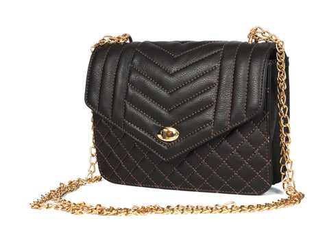 Elegant Black Quilted Shoulder Bag