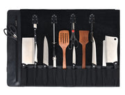 Tuscania Chef Knife Roll & Carry Bag – Raven Black (Top Grain Leather)