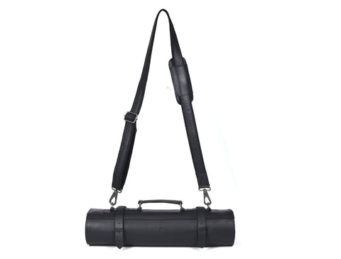 Tuscania Leather Knife Roll & Bag Combo - Raven Black