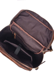 Premium Vintage Leather Backpack – Spacious Multi-Compartment Travel Backpack
