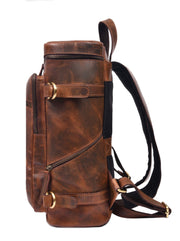Premium Vintage Leather Backpack – Spacious Multi-Compartment Travel Backpack