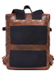Premium Vintage Leather Backpack – Spacious Multi-Compartment Travel Backpack