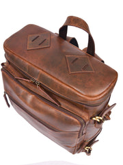 Premium Vintage Leather Backpack – Spacious Multi-Compartment Travel Backpack
