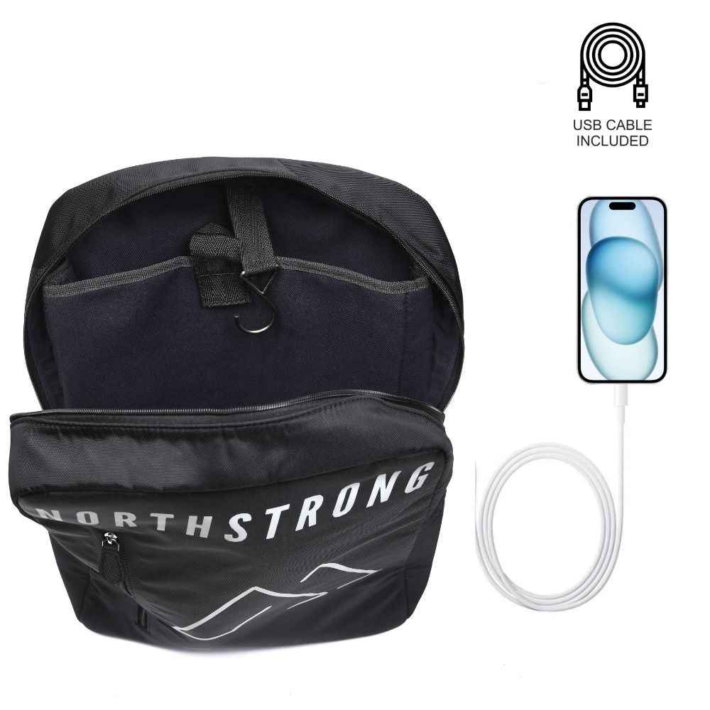 North Strong Pickleball Backpack Usb Charging Port Black