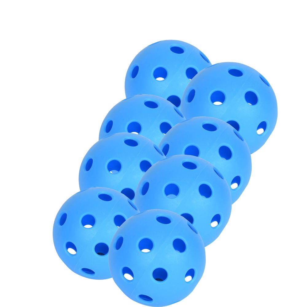 Set Of 8 Indoor Pickleball Balls 26 Hole Design High Performance Blue