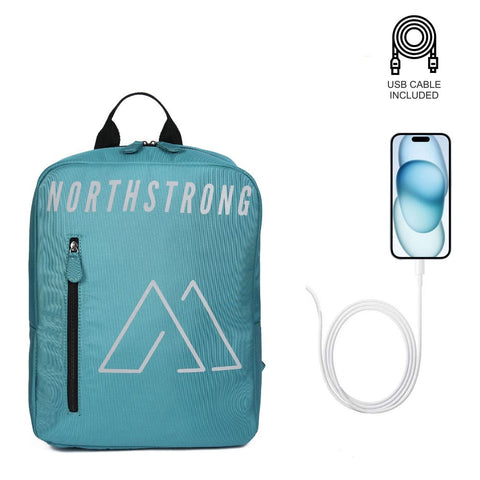 North Strong Pickleball Backpack USB Charging Port Cyan