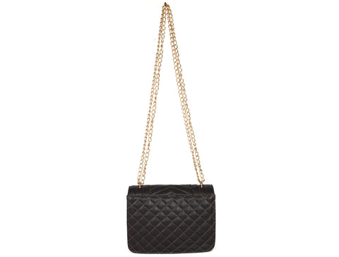 Elegant Black Quilted Shoulder Bag