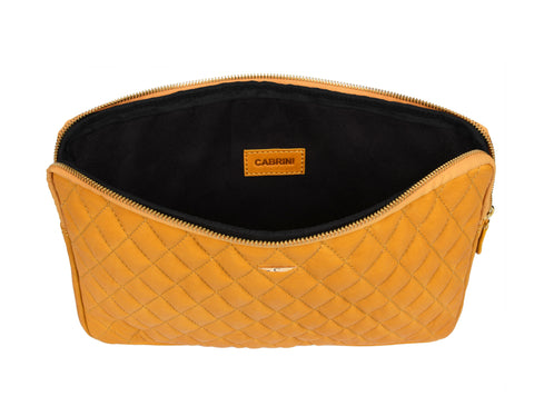 Ardentia Quilted Leather Mackbook Sleeve - Mustard