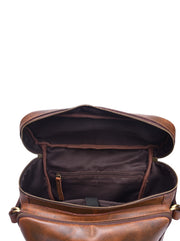 Premium Vintage Leather Backpack – Spacious Multi-Compartment Travel Backpack