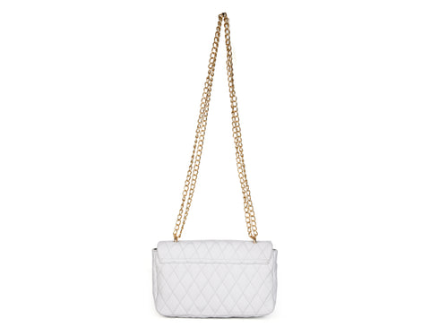 Elegant White Quilted Shoulder Bag