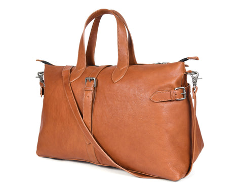 Elegant Tan Leather Travel  Bag