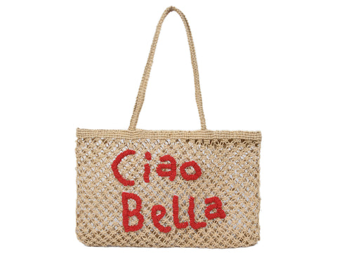 Woven Jute Tote Bag - Ciao Bella