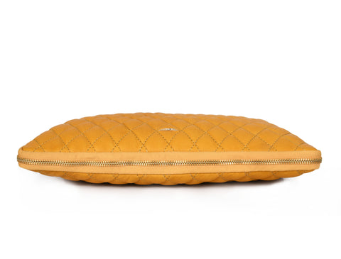 Ardentia Quilted Leather Mackbook Sleeve - Mustard