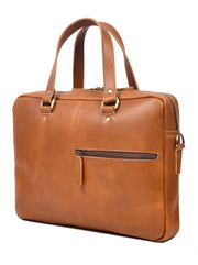The ExecutiveCraft Leather Briefcase – Vintage Tan Leather Laptop & Office Bag