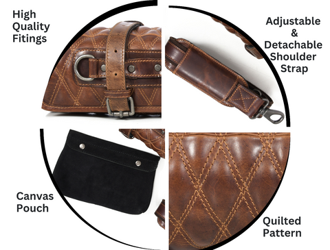 Arctic Blade Quilted Leather Knife Roll -  Sienna