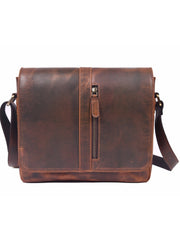 The Urban Heritage Leather Messenger Bag – Vintage Brown Crossbody Shoulder Bag