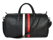 CABRINI Monaco Duffel – Black Travel Bag with Heritage Stripes