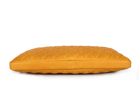 Ardentia Quilted Leather Mackbook Sleeve - Mustard