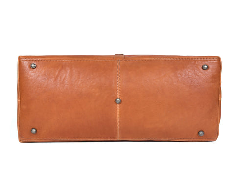 Elegant Tan Leather Travel  Bag