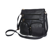 CABRINI Versa – Structured Black Multi-Pocket Shoulder Bag