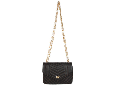 Elegant Black Quilted Shoulder Bag