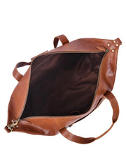 Auren Premium Leather Travel Duffle Bag – Brown