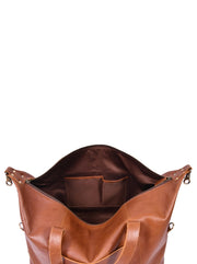 Auren Premium Leather Travel Duffle Bag – Brown