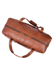 Auren Premium Leather Travel Duffle Bag – Brown