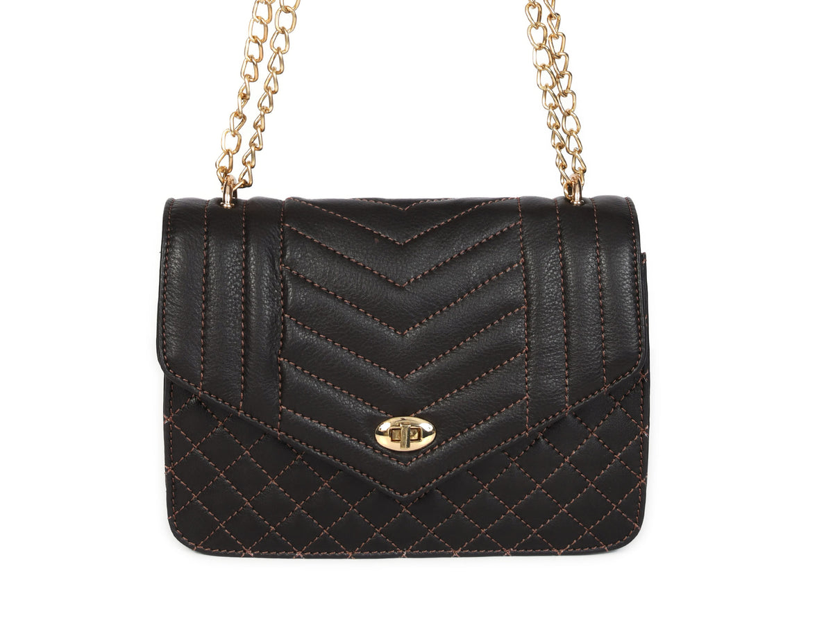 Elegant Black Quilted Shoulder Bag