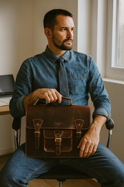 Polaris Leather Executive Messenger Bag