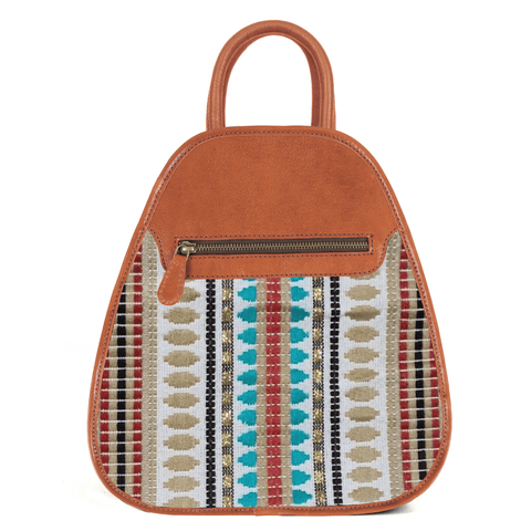 Hampshire Backpack Jacquard with Leather - Tan