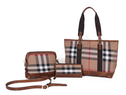 CABRINI Luxe Handbag Combo – Black & Beige