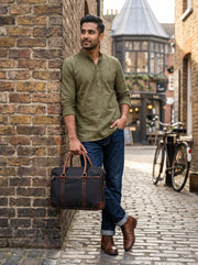 Classic Leather Office Bag – Smart Organizer for Work