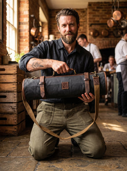 Oakridge Canvas Knife Roll - Distressed Grey