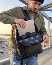 Black Leather Laptop Backpack – Business & Travel Backpack