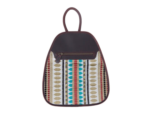 Hampshire Backpack Jacquard with Leather - Brown