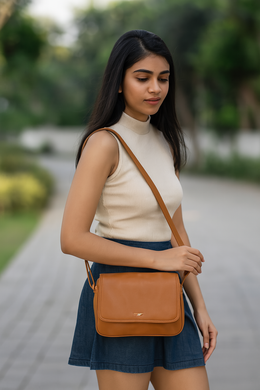 Stylish Tan Crossbody – Earthy & Elegant