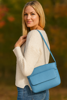 Blue Haze Handbag – Artisanal Top Grain Leather Elegance