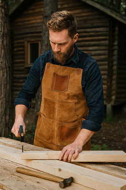 Florence  Suede Apron - Light Brown
