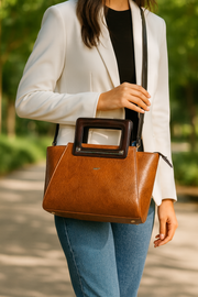 Cabrini Polaris Leather Shopper Bag – Tan Brown