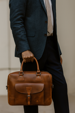 Leather Portfolio Bag – Top Grain Organizer for Travel & Office