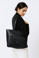 Ladies Leather Tote Bag - Walnut Brown