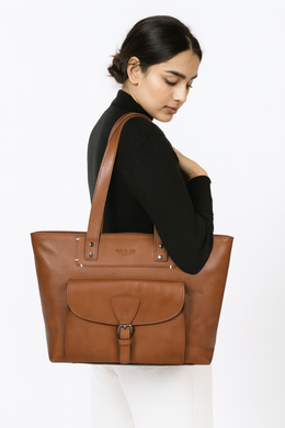 Ladies Leather Tote Bag – Timeless Shopper for Everyday Use