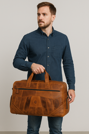 Brooks Upcycled Leather Duffle Bag – Caramel