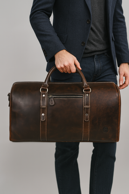 Taranto Leather Weekender Bag  - Cedar