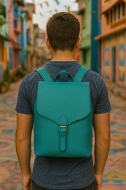 Leather Backpack – Classic Black Travel & Work Companion