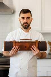 Marchena Canvas Knife Roll – Grey | 8-Slot Chef Wrap