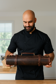 Top Grain Leather Knife Roll – Handcrafted Culinary Organizer