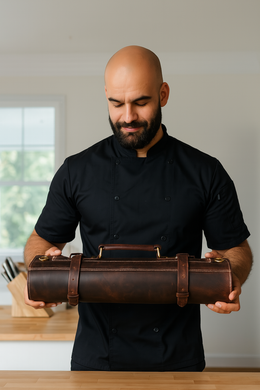 Top Grain Leather Knife Roll – Handcrafted Culinary Organizer