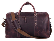 Hickory brown leather weekender bag for men